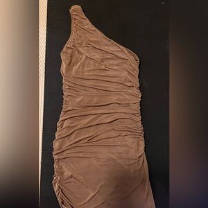 Fashion Nova Body Con Ruched Maxi Dress